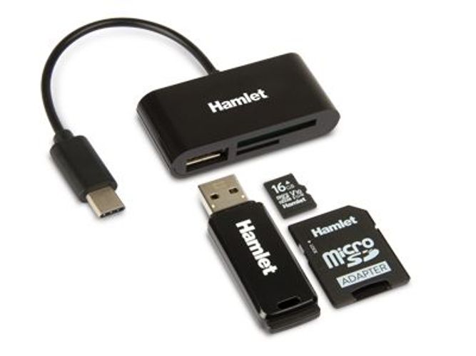 Hamlet XZR100UC lettore di schede USB 2.0 Type-C Nero [XZR100UC]