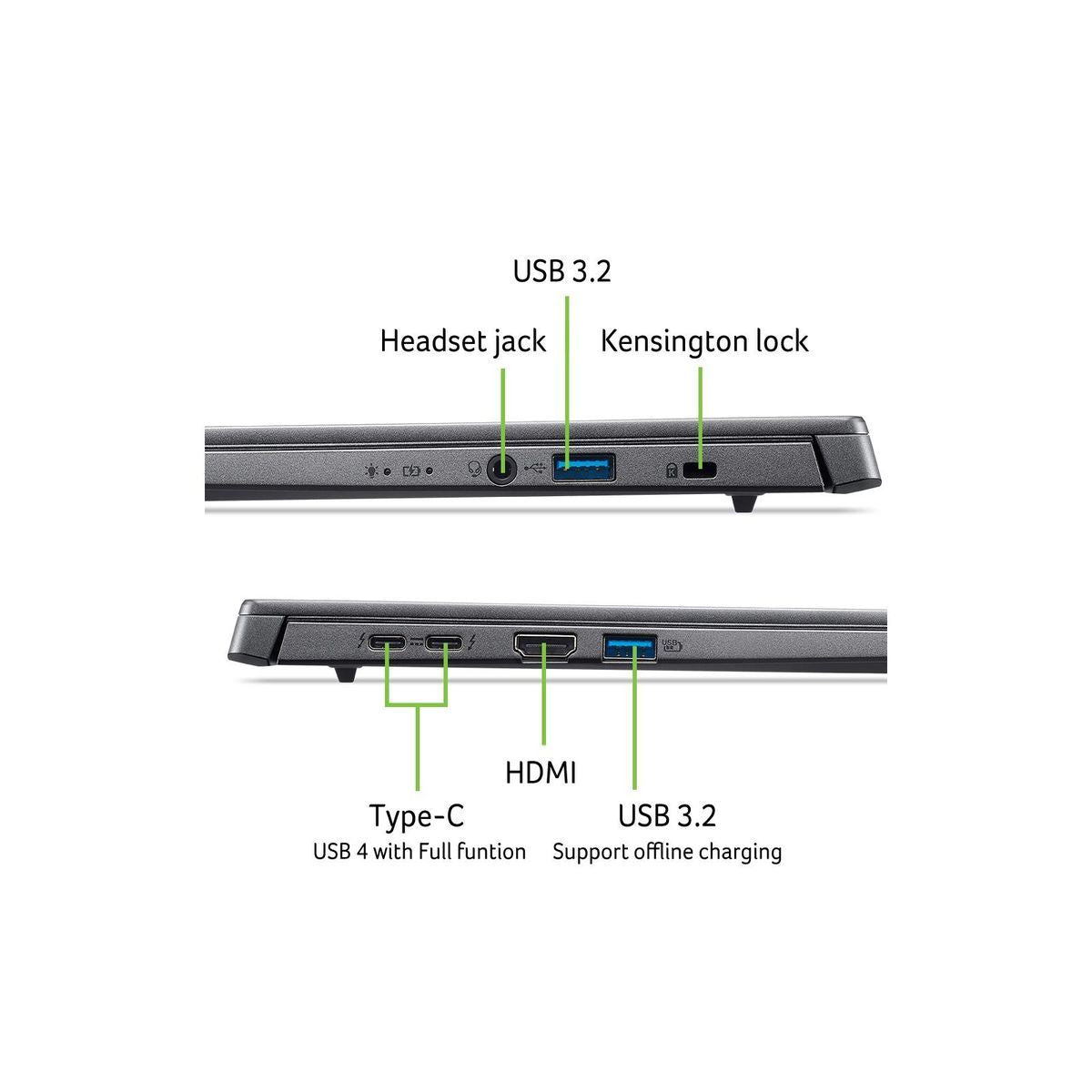 Acer Aspire 14 AI Intel Core Ultra 7 256V Computer portatile 35,6 cm (14") WUXGA 16 GB LPDDR5x-SDRAM 512 GB SSD Wi-Fi 6E (802.11ax) Windows 11 Home Grigio [NX.JFVET.003]