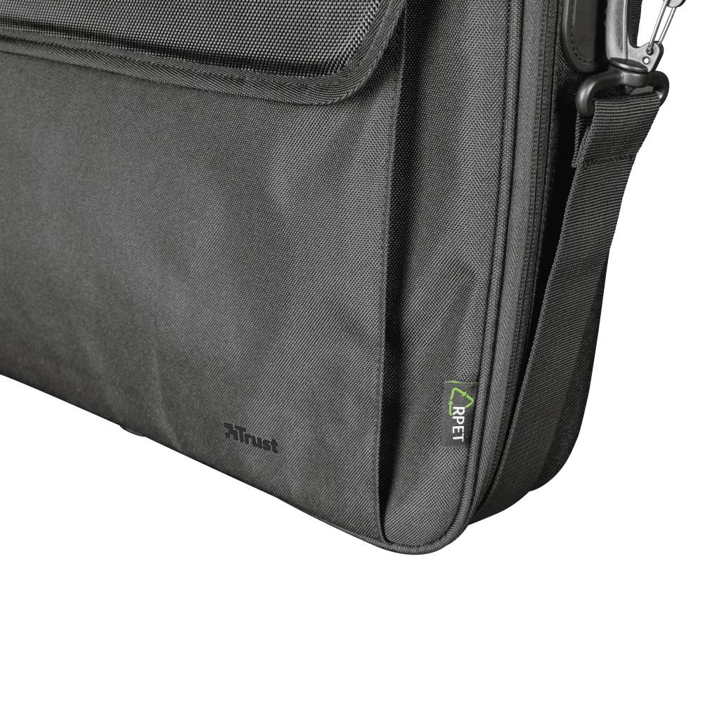 Trust Atlanta Borsa riciclata per laptop; adatta a laptop fino a 15.6 pollici - Nero [24189]