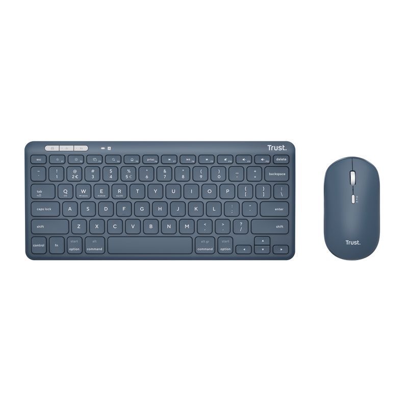 Trust Lyra tastiera Mouse incluso Universale RF senza fili + Bluetooth QWERTY Italiano Blu [24938]