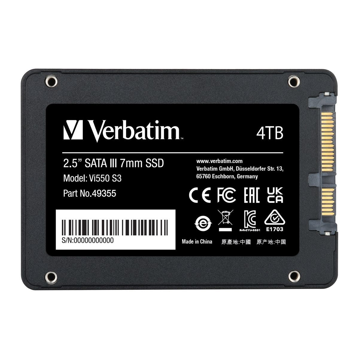 Verbatim Vi550 S3 2.5" 4 TB Serial ATA III 3D NAND [49355]