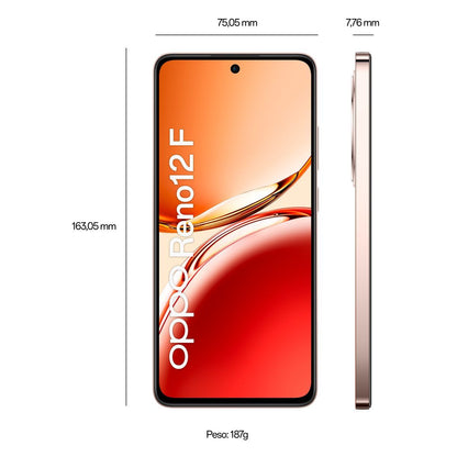 OPPO Reno12 F 4G AI Smartphone, Tripla fotocamera 50+8+2MP, Selfie 32MP, Display 6.67 120HZ AMOLED FHD+, 5000mAh, RAM 16 GB (8+8) + ROM 256GB, [Versione Italia], Amber Orange [0116090287] - ITPartners