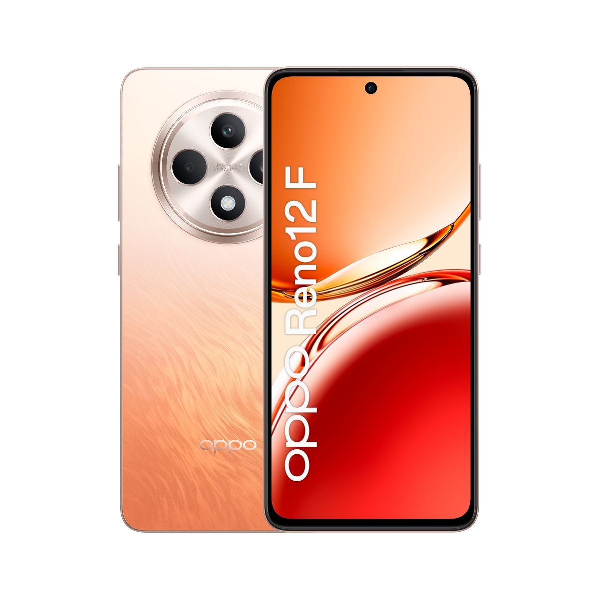 OPPO Reno12 F 4G AI Smartphone, Tripla fotocamera 50+8+2MP, Selfie 32MP, Display 6.67 120HZ AMOLED FHD+, 5000mAh, RAM 16 GB (8+8) + ROM 256GB, [Versione Italia], Amber Orange [0116090287] - ITPartners