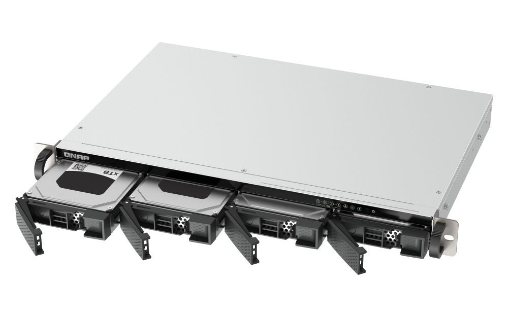 QNAP TS-433eU NAS Rack (1U) Cortex-A Cortex-A55 4 GB 0 TB QNAP Turbo System Nero [TS-433EU]