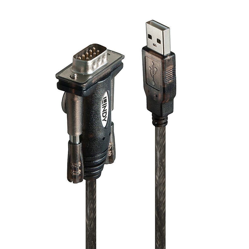Lindy 42855 cavo seriale Grigio, Trasparente 1,5 m USB tipo A RS-232 [LINDY42855]