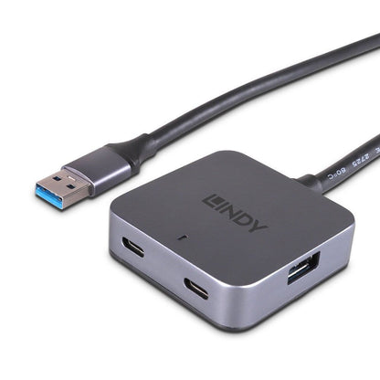 Lindy 43388 hub di interfaccia USB 3.2 Gen 1 (3.1 Gen 1) Type-A 5000 Mbit/s Nero, Grigio [LINDY43388]