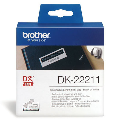 Brother DK-22211 nastro per etichettatrice Nero su bianco [DK22211]