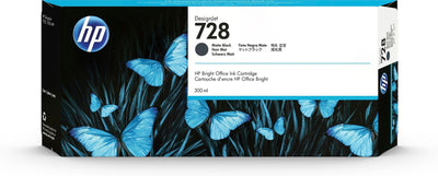 HP Cartuccia inchiostro nero opaco DesignJet 728, 300 ml [F9J68A]
