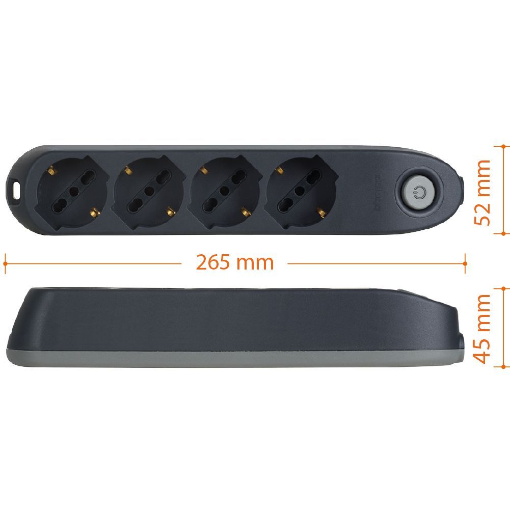 MULTIPRESA 4 SCHUKO/BIPAS+INTER. GRIGIO [BT-3684GB]