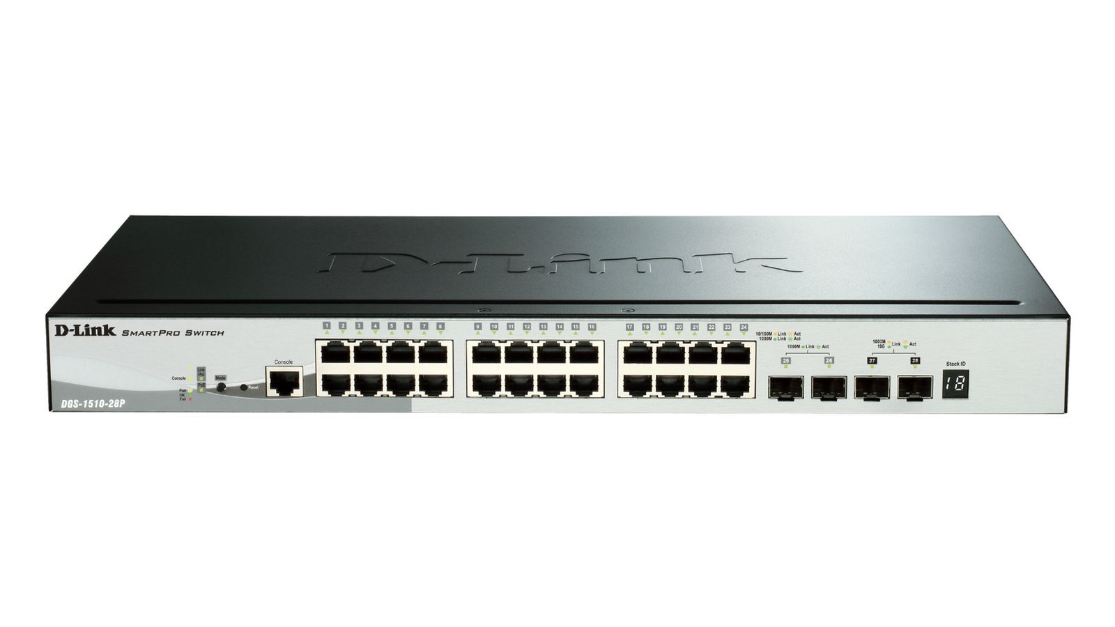 D-Link DGS-1510-28P switch di rete Gestito L3 Gigabit Ethernet (10/100/1000) Supporto Power over Ethernet (PoE) Nero [DGS-1510-28P]