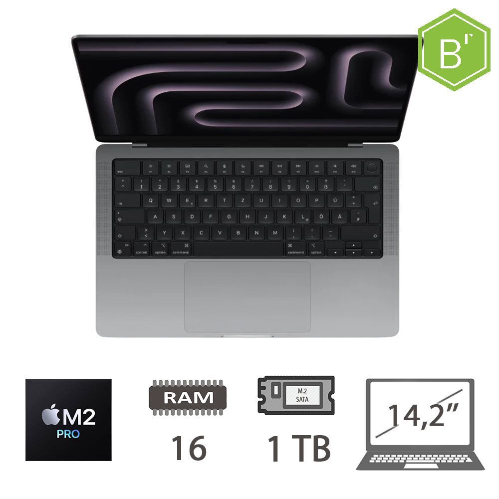 MBP 14,2 (2023)M2 PRO-12C/16/1TB/19C GPU/SG/2Y - B [008276PCR-EU]