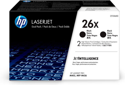 HP Confezione da 2 cartucce Toner originali nero ad alta capacità LaserJet 26X [CF226XD]