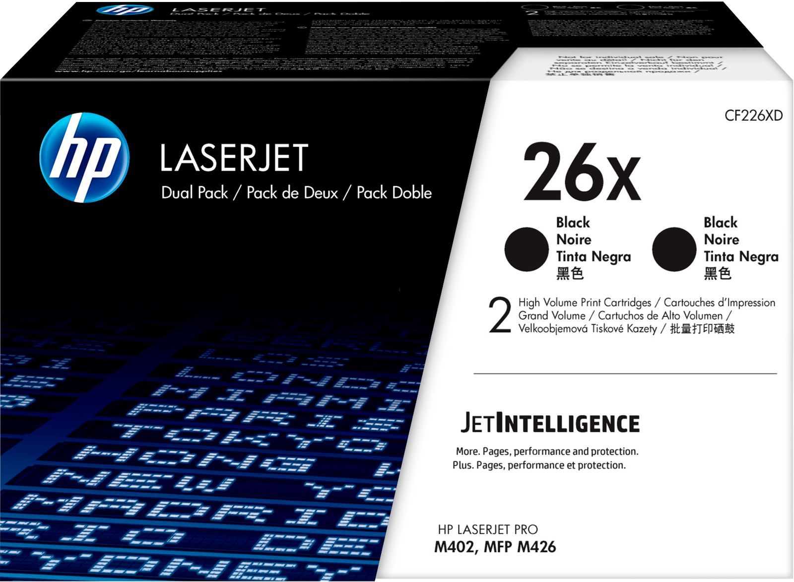 HP Confezione da 2 cartucce Toner originali nero ad alta capacità LaserJet 26X [CF226XD]