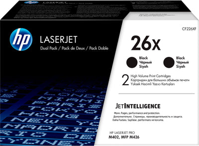 HP Confezione da 2 cartucce Toner originali nero ad alta capacità LaserJet 26X [CF226XD]