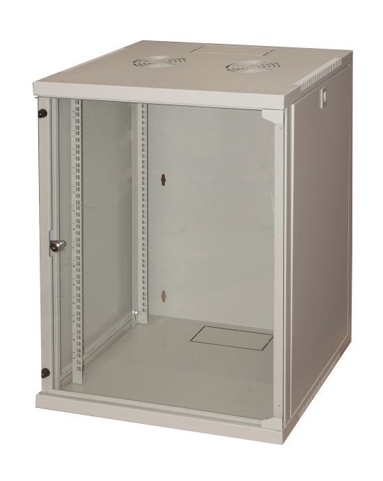 LINK Armadio Rack 19" 15 Unita' Da Muro Per Reti (A)750 X (L)540 X (P) 450 Mm Colore Grigio Porta Vetro [LK1915UG]