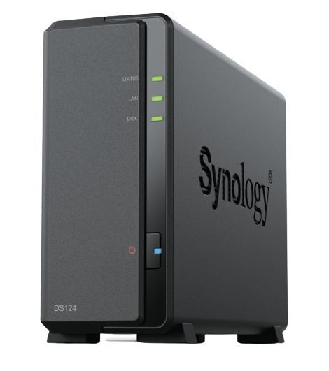 Synology DiskStation DS124 server NAS e di archiviazione Desktop Realtek RTD1619B 1 GB DDR4 DiskStation Manager Nero [DS124]