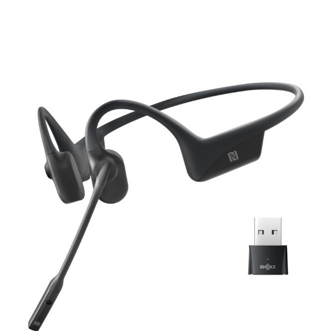 Shokz OpenComm UC Black Auricolare Wireless Portatile Musica e Chiamate USB tipo A Bluetooth Nero [C102-AA-BK]
