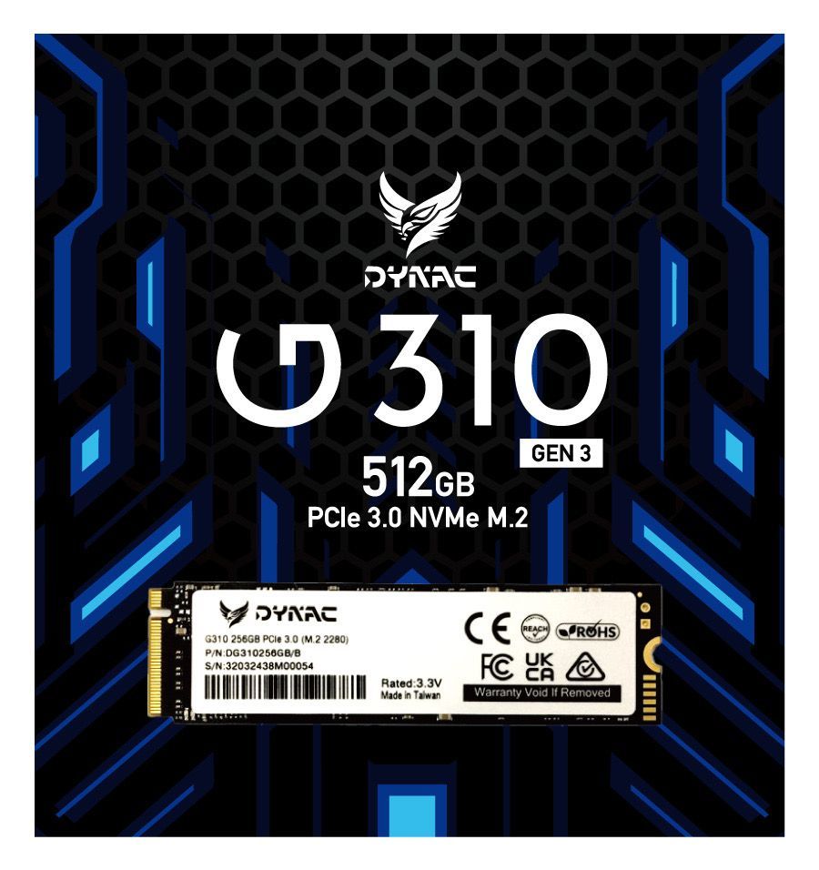 DYNAC SSD INTERNO PCIE GEN3(M.2 2280) 512GB [G310512GB/R]