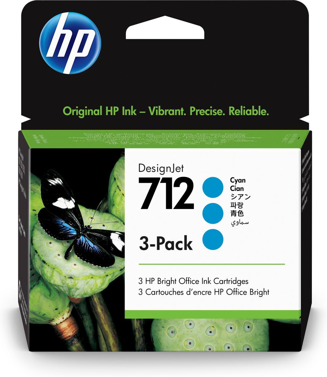 HP Confezione da 3 cartucce di inchiostro ciano originale DesignJet 712 da 29 ml [3ED77A]