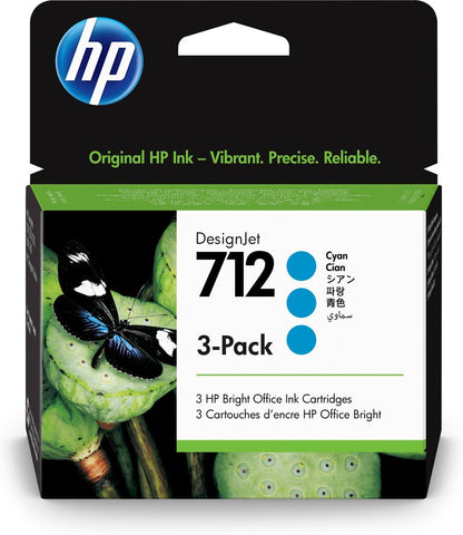 HP Confezione da 3 cartucce di inchiostro ciano originale DesignJet 712 da 29 ml [3ED77A]