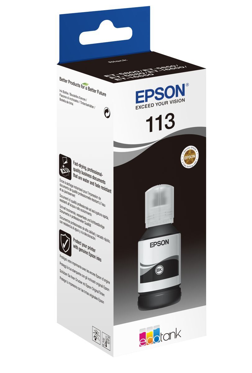 Epson 113 EcoTank Pigment Black ink bottle [C13T06B140]