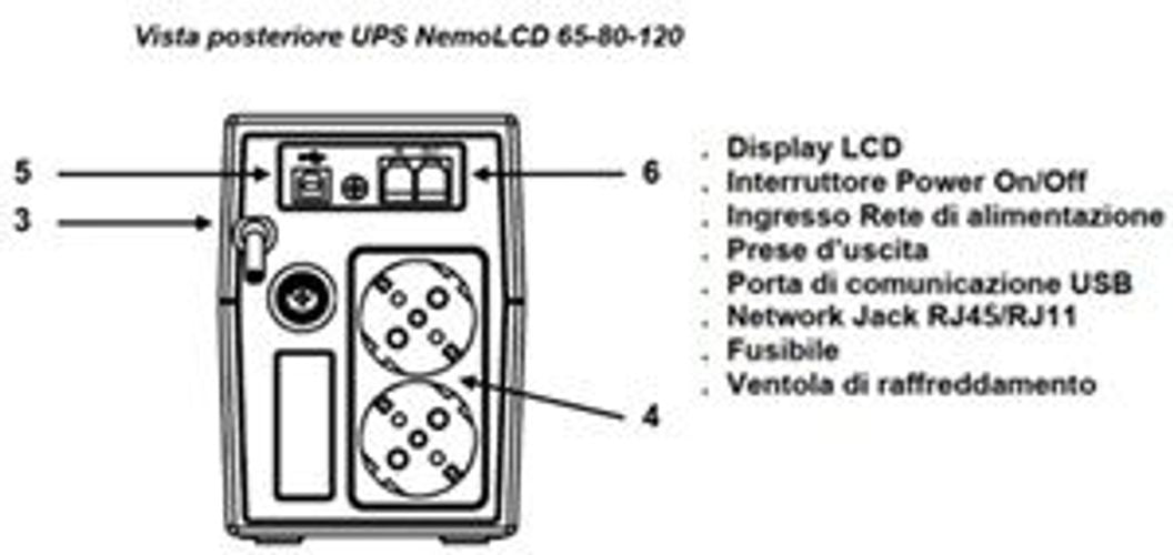 Elsist NemoLCD 80 gruppo di continuità (UPS) A linea interattiva 0,8 kVA 360 W 2 presa(e) AC [EL-NEMOLCD80]