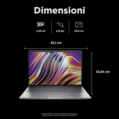 HP ZBook Power G11 Intel Core Ultra 7 155U Workstation mobile 40,6 cm (16") WUXGA 16 GB DDR5-SDRAM 512 GB SSD NVIDIA RTX A500 Wi-Fi 6E (802.11ax) Windows 11 Pro Argento [A3ZA0ET#ABZ]