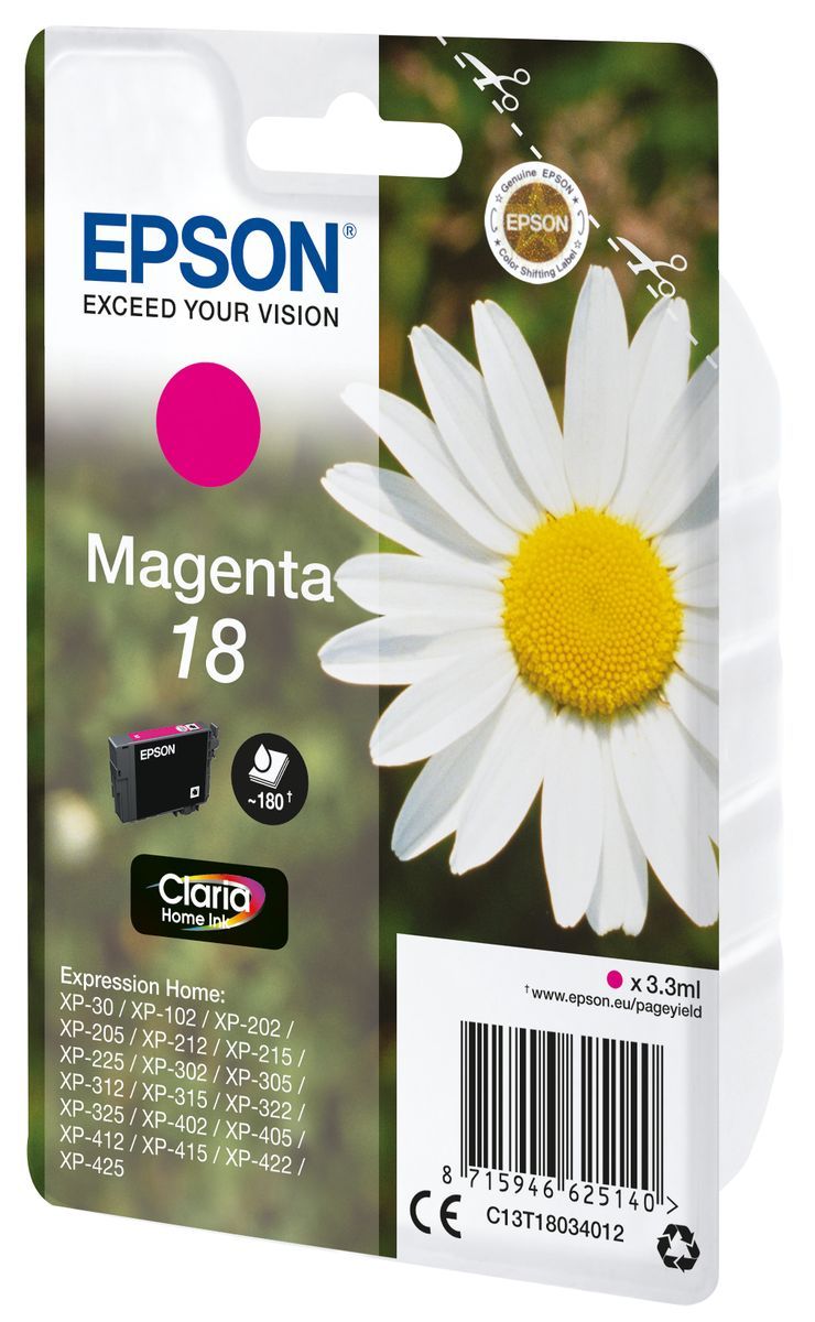 Epson Daisy Cartuccia Margherita Magenta Inchiostri Claria Home 18 [C13T18034012]