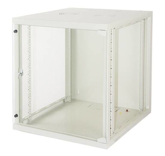 LINK Armadio Rack 19" 12 Unita' Da Muro (A)620X (L)540 X Profondita' 600 Mm. Colore Grigio Chiaro Porta Vetro [LK1912U66G]