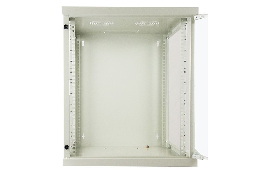 LINK Armadio Rack 19" 12 Unita' Da Muro (A)620X (L)540 X Profondita' 600 Mm. Colore Grigio Chiaro Porta Vetro [LK1912U66G]