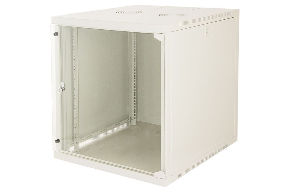 LINK Armadio Rack 19" 12 Unita' Da Muro (A)620X (L)540 X Profondita' 600 Mm. Colore Grigio Chiaro Porta Vetro [LK1912U66G]