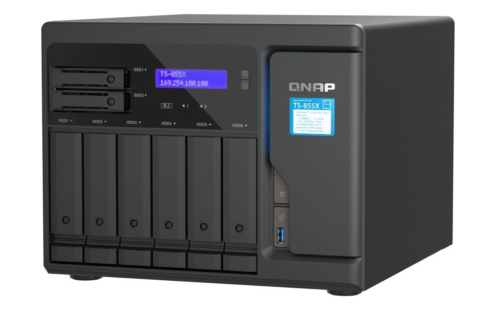 QNAP TS-855X SAN Tower Intel Atom C5125 8 GB DDR4 0 TB QNAP QTS Nero [TS-855X-8G]