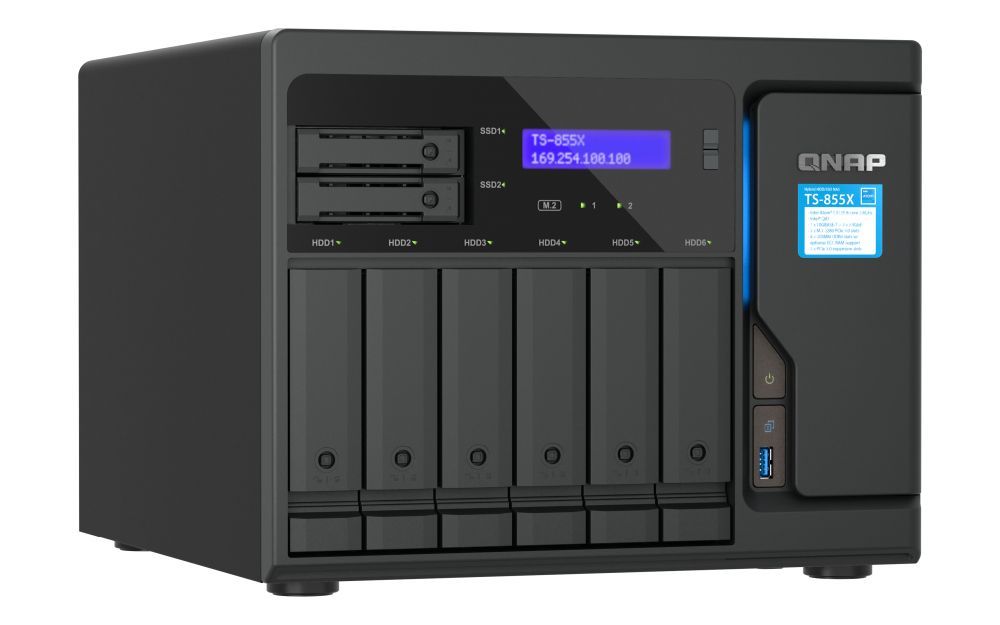 QNAP TS-855X SAN Tower Intel Atom C5125 8 GB DDR4 0 TB QNAP QTS Nero [TS-855X-8G]