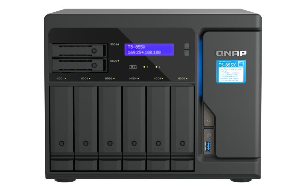 QNAP TS-855X SAN Tower Intel Atom C5125 8 GB DDR4 0 TB QNAP QTS Nero [TS-855X-8G]
