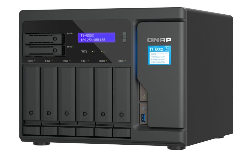 QNAP TS-855X SAN Tower Intel Atom C5125 8 GB DDR4 0 TB QNAP QTS Nero [TS-855X-8G]