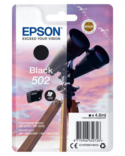Epson Singlepack Black 502 Ink [C13T02V14010]