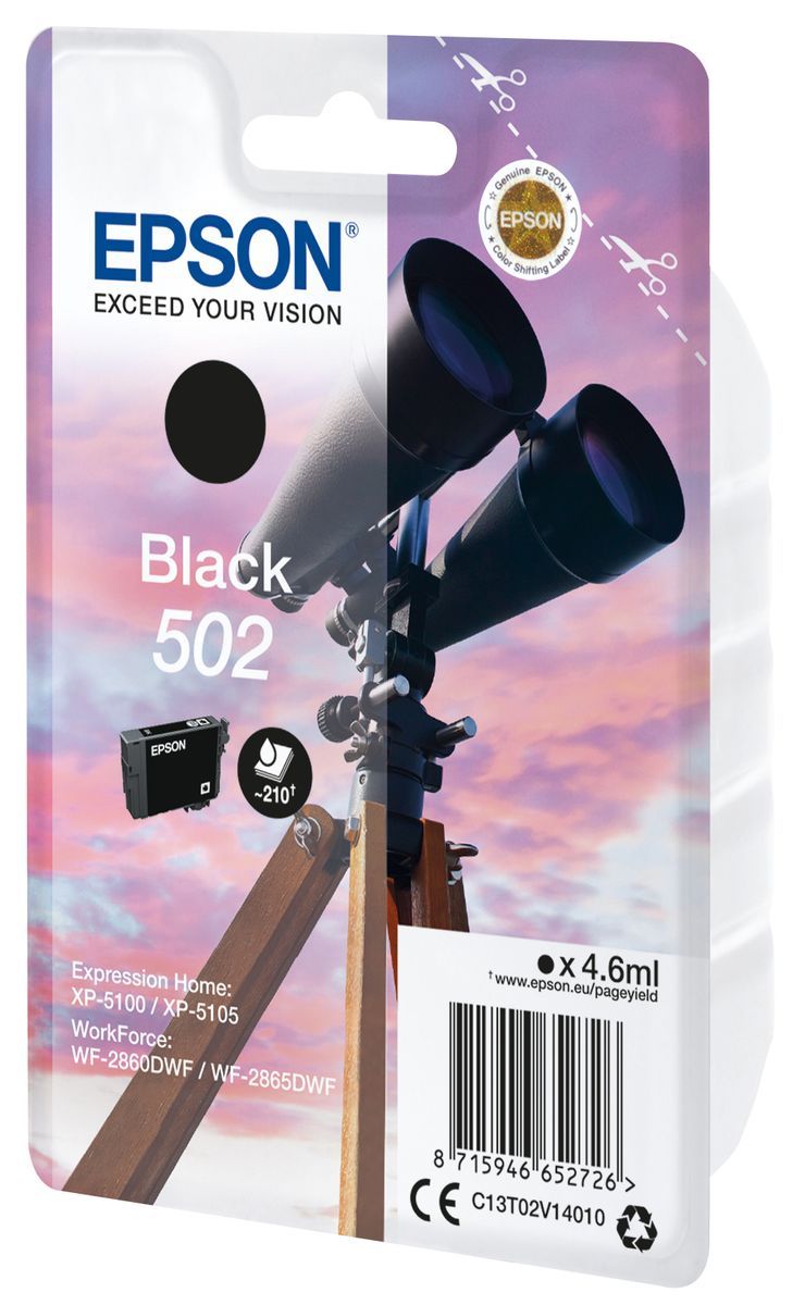 Epson Singlepack Black 502 Ink [C13T02V14010]