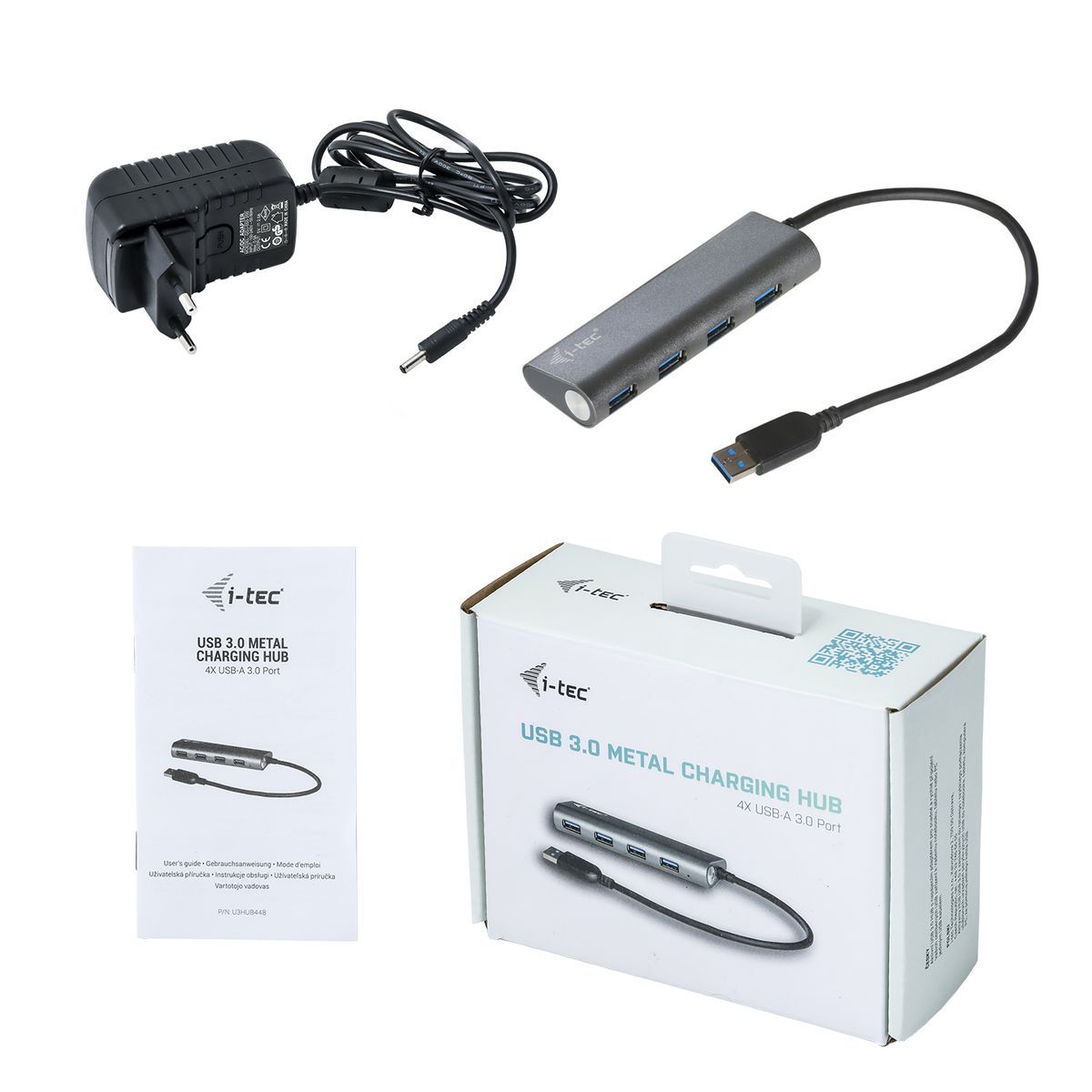 i-tec Metal U3HUB448 hub di interfaccia USB 3.2 Gen 1 (3.1 Gen 1) Type-A 5000 Mbit/s Grigio [U3HUB448]