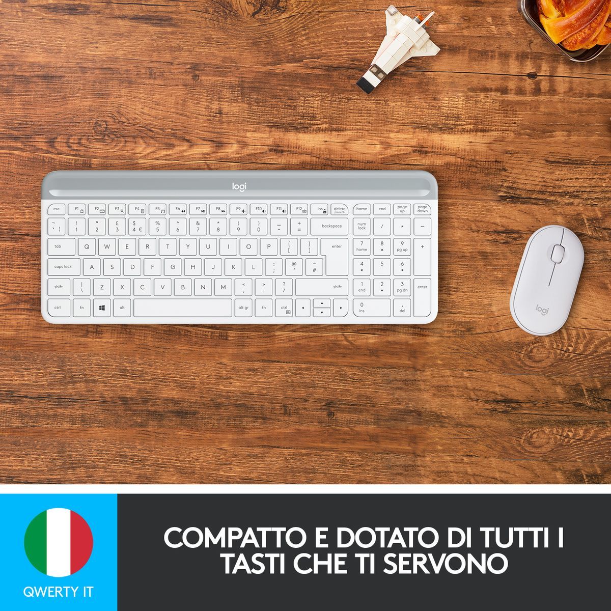 Logitech MK470 Kit Mouse e Tastiera, Layout Italiano Qwerty [920-009197]