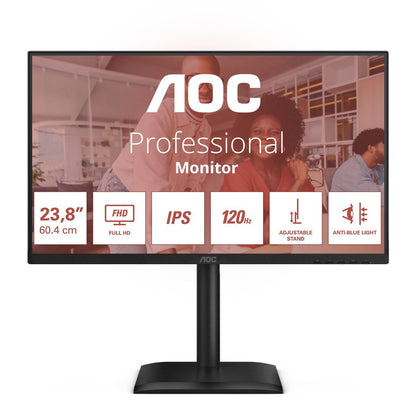 AOC MONITOR 23,8 LED IPS FHD 16:9 4MS 300 CDM 120hz, PIVOT, VGA/DP/HDMI, MULTIMEDIALE [24E4U]