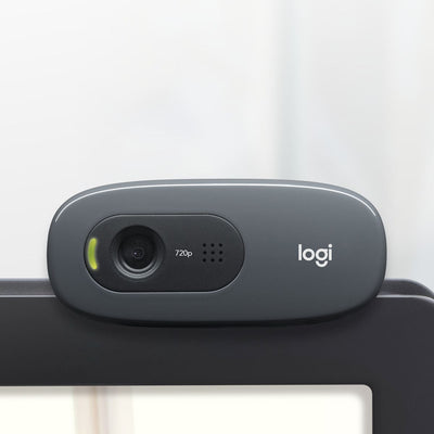 Logitech C270 Webcam HD, HD 720p/30fps, Videochiamate HD Widescreen, Correzione Automatica Luminosità, Microfono Riduzione del Rumore, Skype, FaceTime, Hangouts, WebEx,PC/Mac/Tablet/Chromebook [960-001063]