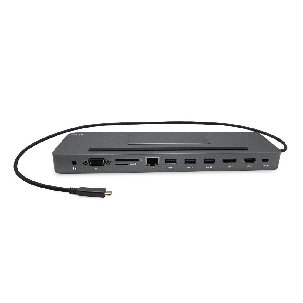 i-tec Metal SB-C Ergonomic 4K 3x Display Docking Station with Power Delivery 85 W + Universal Charger 100 W [C31FLATPRO100]