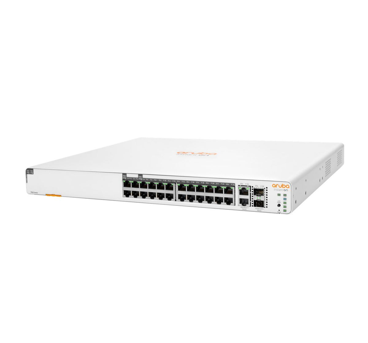 HPE Aruba Networking Networking Instant On Switch 20p Gigabit CL4 4p Gigabit CL6 PoE 2p 10GBT 2p SFP+ 370W 1960 [JL807A#ABB]