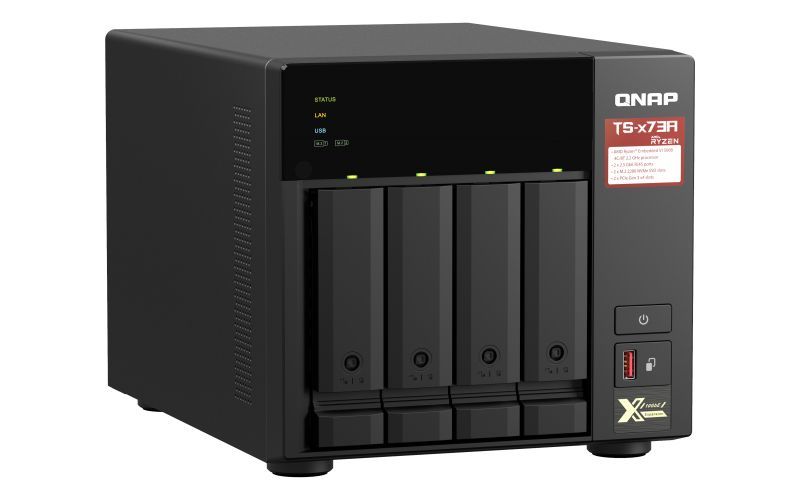 QNAP TS-473A NAS Tower Ryzen Embedded V1500B 8 GB DDR4 0 TB QNAP Turbo System Nero [TS-473A-8G]