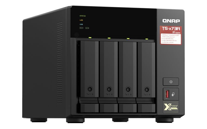 QNAP TS-473A NAS Tower Ryzen Embedded V1500B 8 GB DDR4 0 TB QNAP Turbo System Nero [TS-473A-8G]