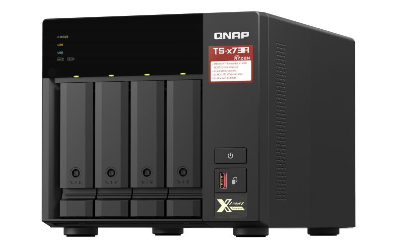QNAP TS-473A NAS Tower Ryzen Embedded V1500B 8 GB DDR4 0 TB QNAP Turbo System Nero [TS-473A-8G]
