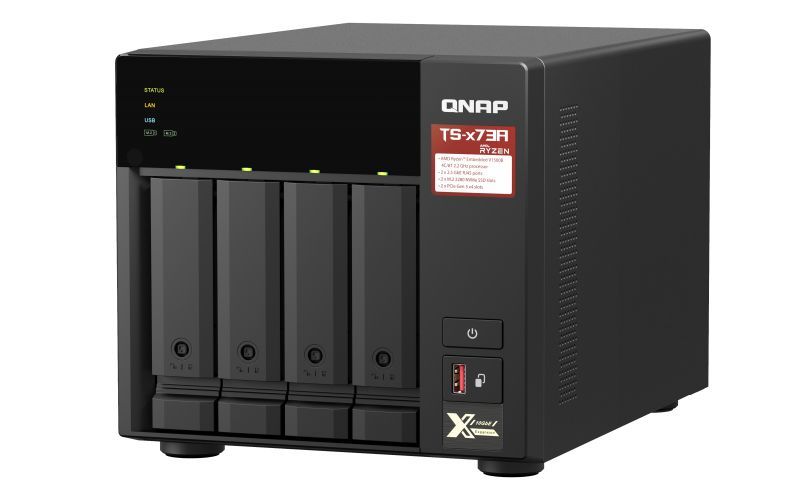 QNAP TS-473A NAS Tower Ryzen Embedded V1500B 8 GB DDR4 0 TB QNAP Turbo System Nero [TS-473A-8G]