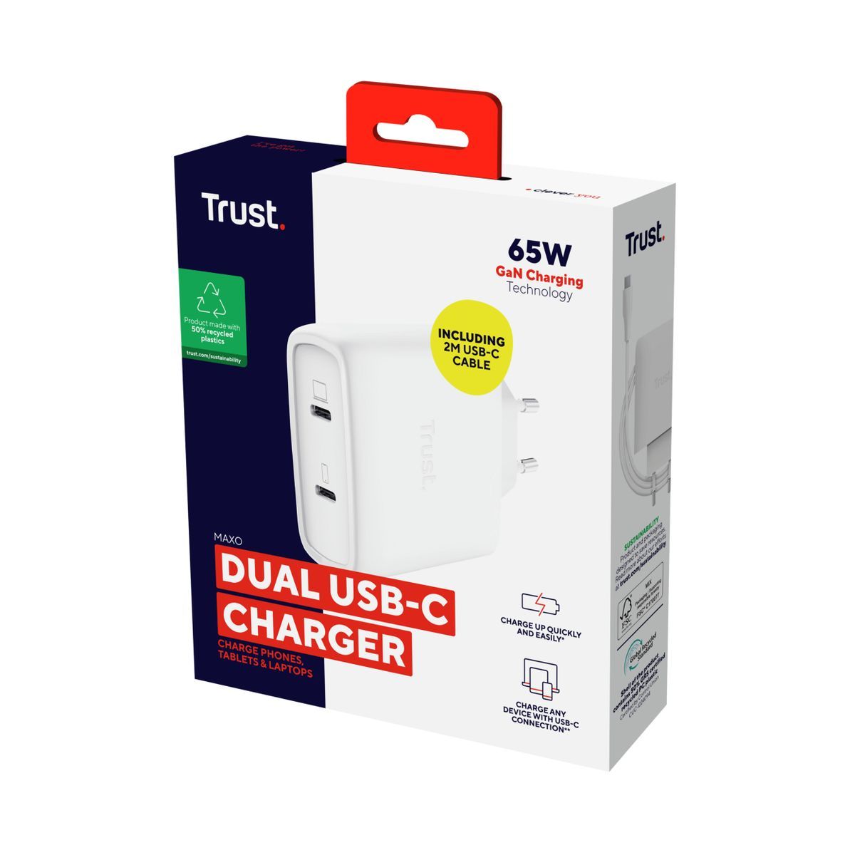 Trust Maxo Universale Bianco AC Interno [25526]