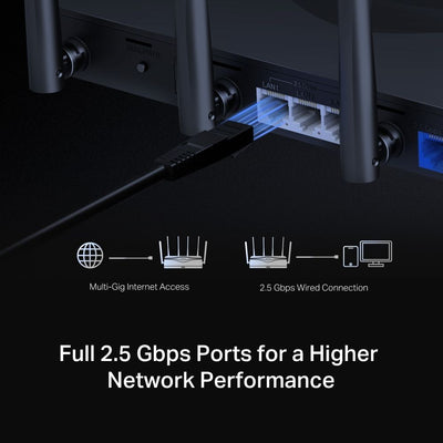 Mercusys MR47BE router wireless 2.5 Gigabit Ethernet Tri-band (2,4 GHz/5 GHz/6 GHz) Nero [MR47BE]