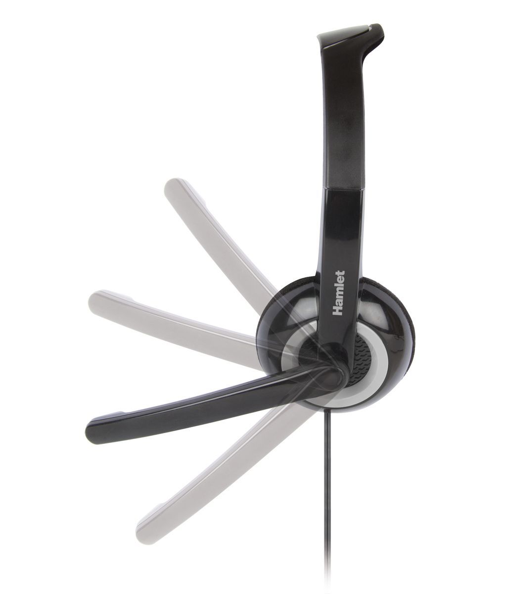 Hamlet Smart Auricolare Cablato A Padiglione Ufficio Nero, Argento [HHEADMJJ]